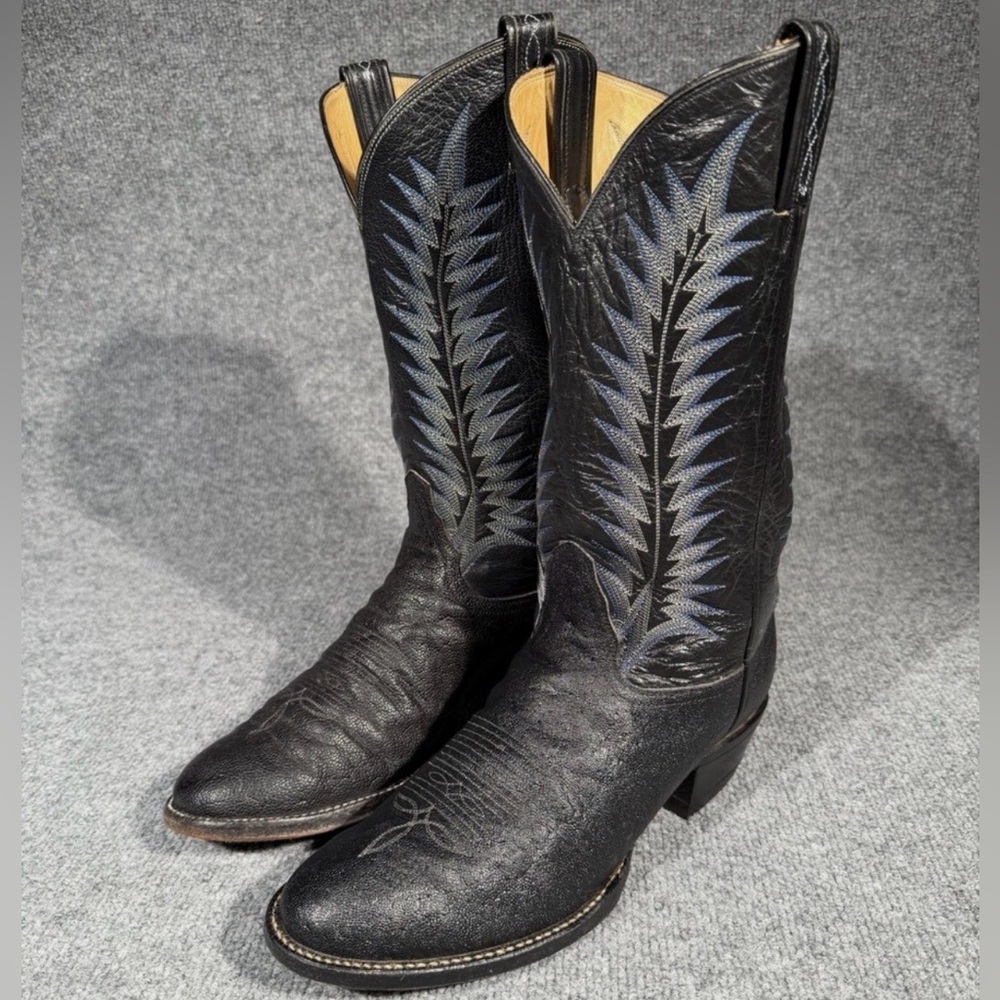 Men's Black Elephant Western Cowboy Boots - Tony Lama